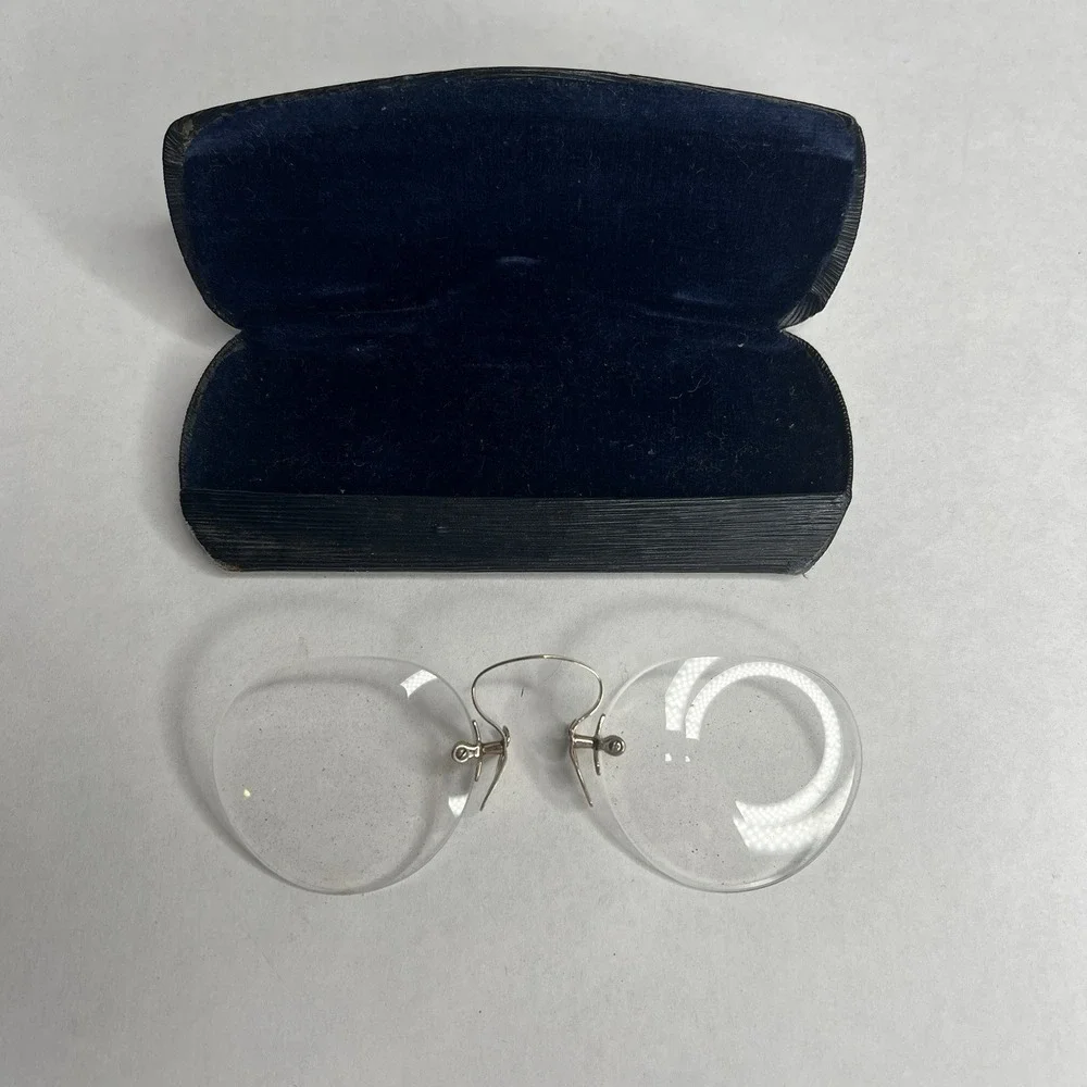 Vintage Antique Spectacles Eyeglasses with Case Bartlett &Sons Boston, MA 1800s